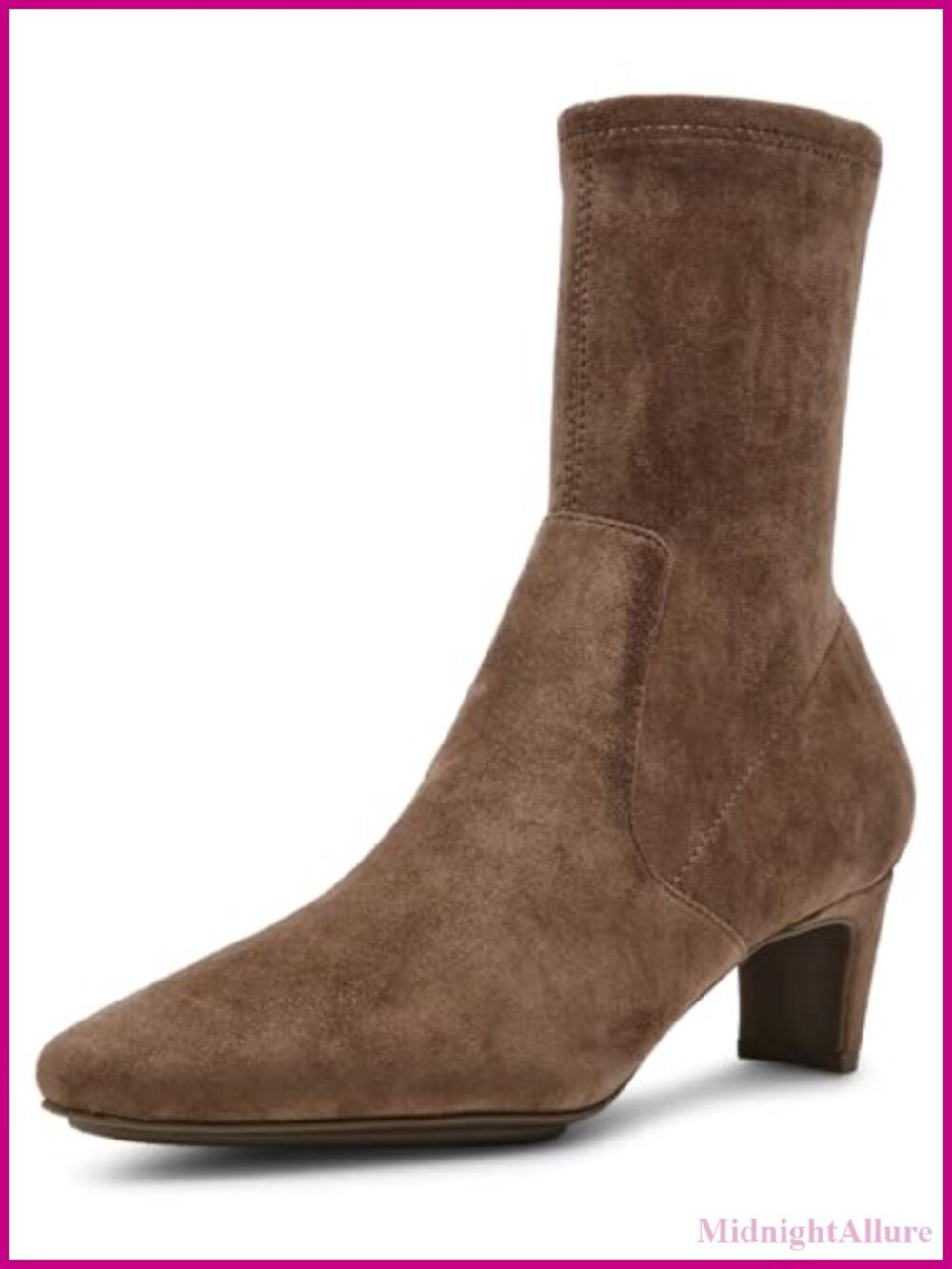 Kitten Heel Ankle Bootie Faux Suede Pointed Toe